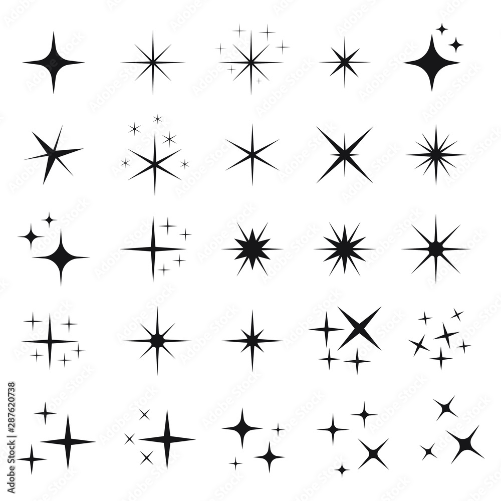 Wall mural vector sparkles icon set. star element