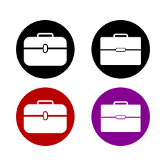 Briefcase  Button icon set. Vector EPS.