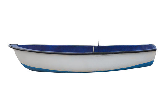 wooden fishing boat isolated on white background