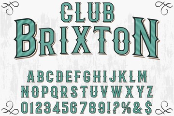 abc font handcrafted typeface vector vintage named vintage brixton club