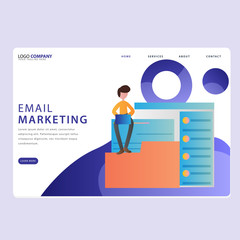 Set of Online Marketing Landing pages template for online shop, marketing, sales and sosial media. Modern flat design concept. Web page design for website and mobile website. Flat vector illustration.