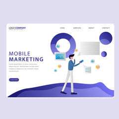 Set of Online Marketing Landing pages template for online shop, marketing, sales and sosial media. Modern flat design concept. Web page design for website and mobile website. Flat vector illustration.