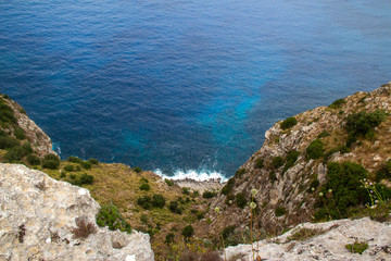 Sea view from the mountain in palermo