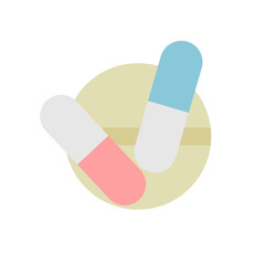Medical medication icon on a white background. Vector illustration.
