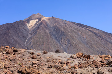view of Mount Teide in Teide national park. Tenerife