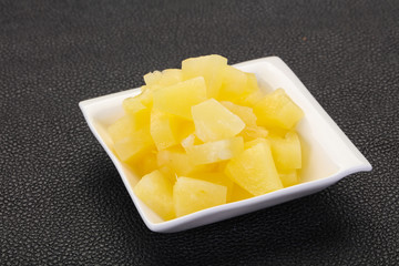 Marinated pineapple pieces