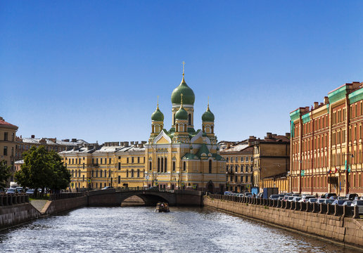 Church of St. Isidore Yurievsky on the Griboyedov canal. Saint Petersburg, Russia