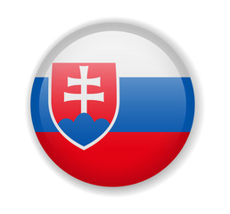Fototapeta premium Slovakia flag round bright icon vector Illustration