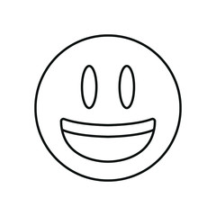Funny smiling line icon emoji vector