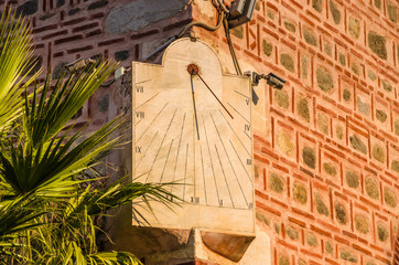 Fototapeta premium Old sun clock in Plovdiv, Bulgaria