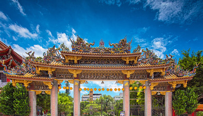 View on the gate at Dalongdong Baoan in Taipei, Taiwan