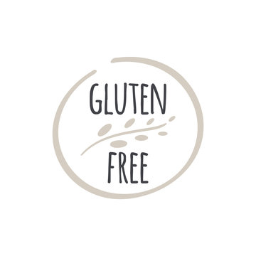 Gluten free label. Food icon. Vector sign isolated. Illustration symbol for product, logo, package, healthy eating, lifestyle, celiac disease, shop, menu