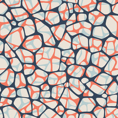 Irregular abstract rounded pentagonal grid foam form. Grid mesh web structure. Natural organic cell texture seamless pattern. Science biology chemistry background.