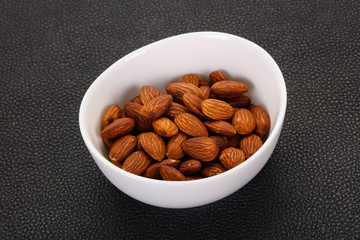 Almonds nuts heap