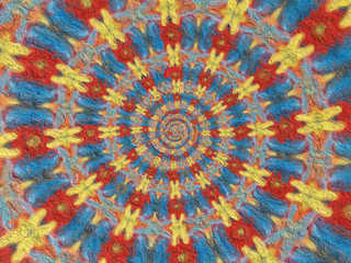 Colorful digital graphic kaleidoscope symmetry mandala style in laser light trial pattern, Tie Dye , spiderweb art background for art projects, banner, business, card,  template