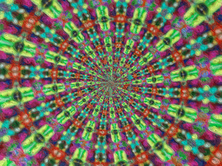 Colorful digital graphic kaleidoscope symmetry mandala style in laser light trial pattern, Tie Dye , spiderweb art background for art projects, banner, business, card,  template