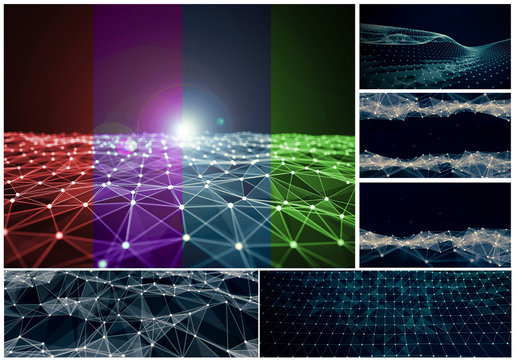 Abstract Plexus Background Set with Color Selector
