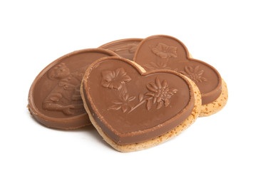 swiss chocolate cookies isolated