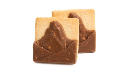 swiss chocolate cookies isolated
