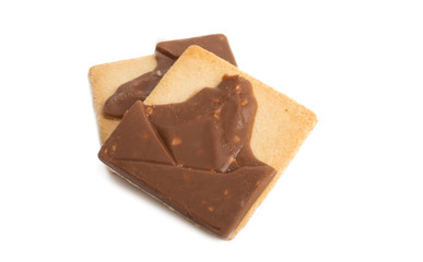 swiss chocolate cookies isolated