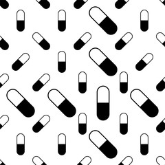 Seamless Pattern Of Capsule Pills