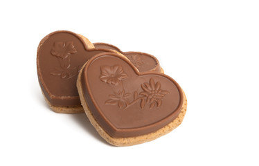 swiss chocolate cookies isolated