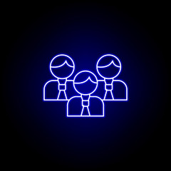 Team men line neon icon. Elements of Business illustration line icon. Signs and symbols can be used for web, logo, mobile app, UI, UX