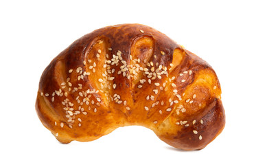 bagel with jam isolated
