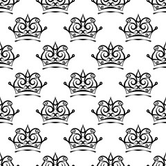 Crown Icon Seamless Pattern, Crown