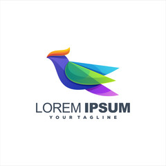 Obraz premium awesome gradient bird logo design