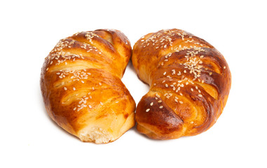 bagel with jam isolated