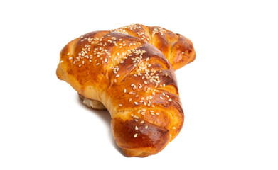 bagel with jam isolated