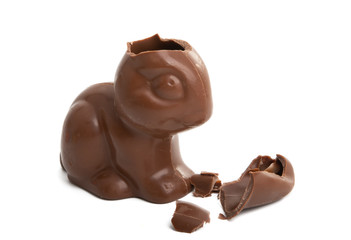 chocolate easter bunny isolated