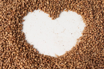 Buckwheat. Buckwheat drawing. Buckwheat background.