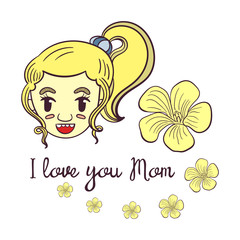 Smiling Girl With Yellow Flowers