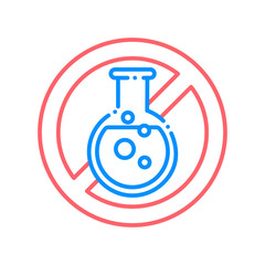 Sulfites allergy line color icon. Allergic reaction. Caution sulfate. Chemical intolerance. Hypersensitivity to the individual components of the product.