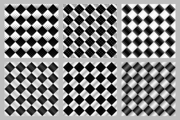 Seamless geometrical circle pattern background collection - abstract vector designs from circles