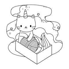 Unicorn cat cartoon vector design