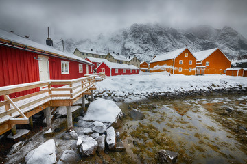 Landscape of winter Norway lofoten