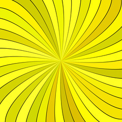 Obraz premium Yellow abstract hypnotic spiral ray burst stripe background - vector graphic design