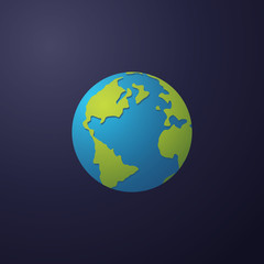3d cartoon globe icon vector template