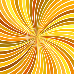 Obraz premium Orange psychedelic abstract spiral stripe background - vector curved ray burst design