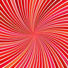 Red psychedelic geometrcial spiral stripe background - vector curved ray burst graphic design