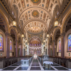 Interior of the historic Cathedral of the Sacred Heart in Richmond, Virginia