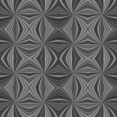 Grey abstract psychedelic seamless striped vortex pattern background design - vector illustration from curved rays