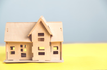 wooden house on  table