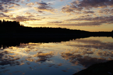 sunset over the lake