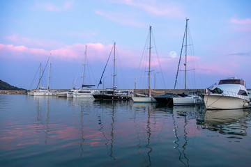 sunset in the marina
