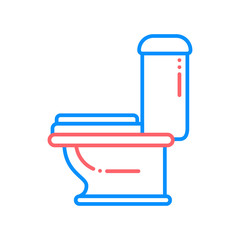 Toilet line color icon. Allergy symptom: diarrhea, nausea. Sign for web page, mobile app, button, logo.