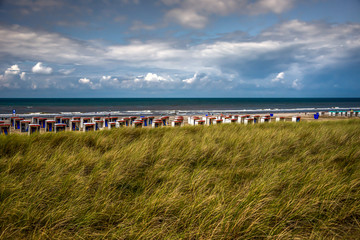 Image of the beautiful city, dikes and sandy beaches on the shores of the North Sea, Katwijk, Netherlands